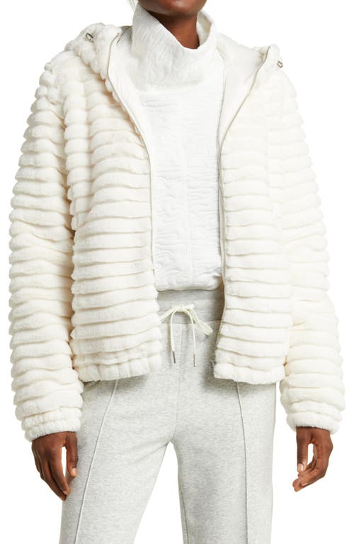 zella Corded Faux Fur Jacket in Ivory Cloud