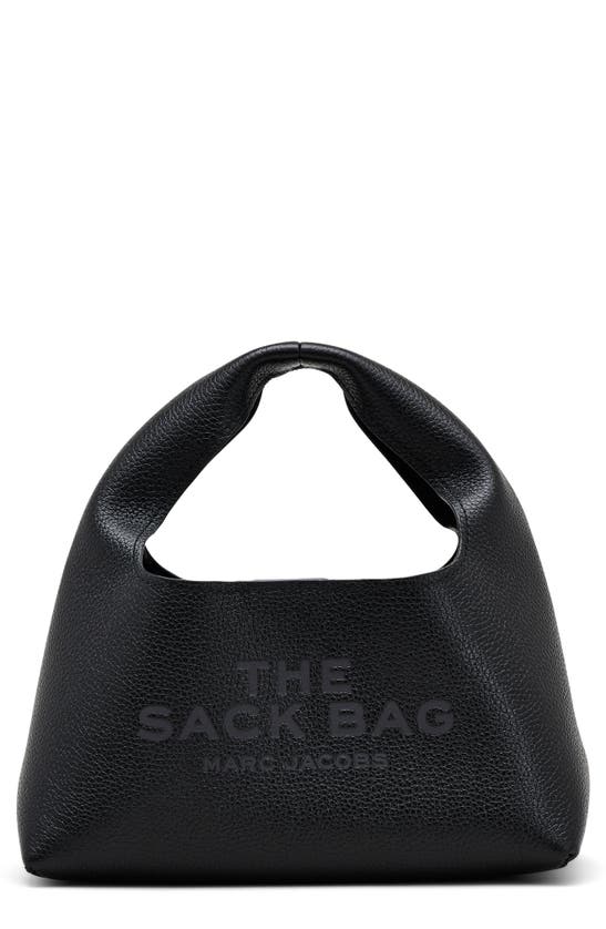 Shop Marc Jacobs The Mini Leather Sack Bag In Black Tonal