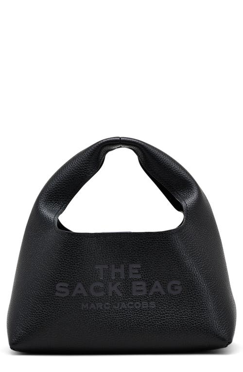The Mini Leather Sack Bag in Black Tonal