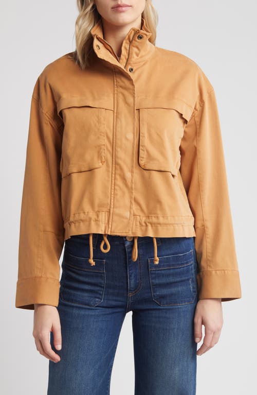 Shop Caslonr Caslon(r) Crop Utility Jacket In Tan Sugar