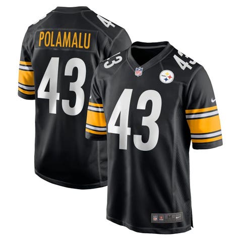 Men's Pittsburgh Steelers Troy Polamalu Mitchell & Ness Black/Gold 2005  Split Legacy Replica Jersey