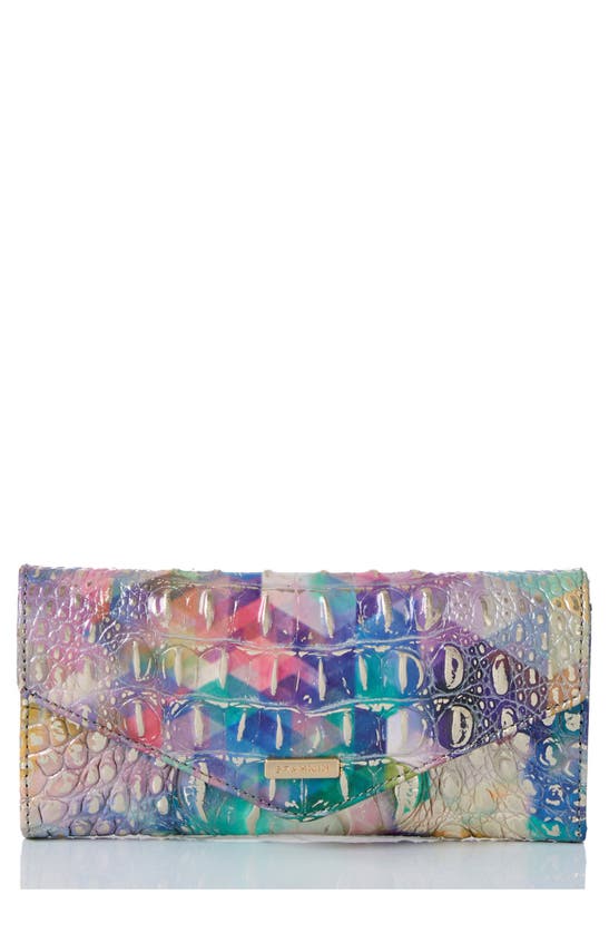 Brahmin Veronica Croc Embossed Leather Envelope Wallet In Chromatic