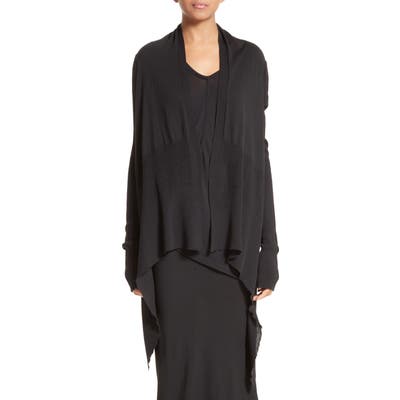 Rick Owens Merino Wool Drape Cardigan