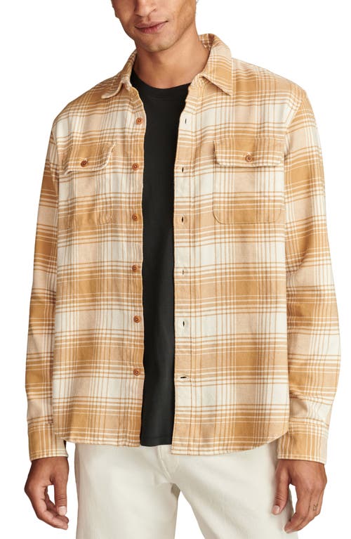 Shop Lucky Brand Plaid Cloud Soft Flannel Button-up Shirt In Cream Multi