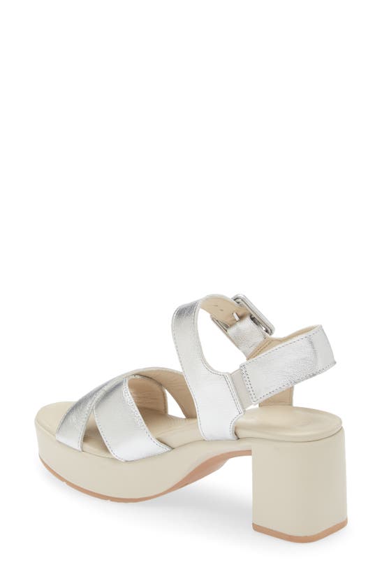 Shop Naot Elite Platform Sandal In Soft Silver Leather