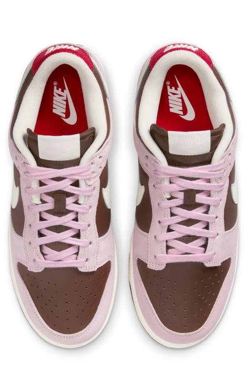 Shop Nike Dunk Low Basketball Sneaker In Cacao Wow/ivory/pink