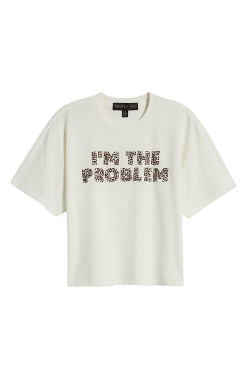 Shop Vinyl Icons I'm The Problem Jersey Crop Graphic T-shirt In Natural