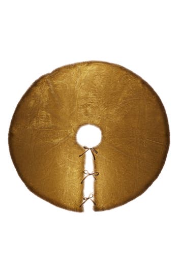 Nordstrom Snuggle Faux Fur Holiday Tree Skirt In Gold