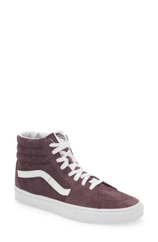 Vans Sk8-hi Suede Sneakers In Dark Gray In Pig Suede Wine Tasting
