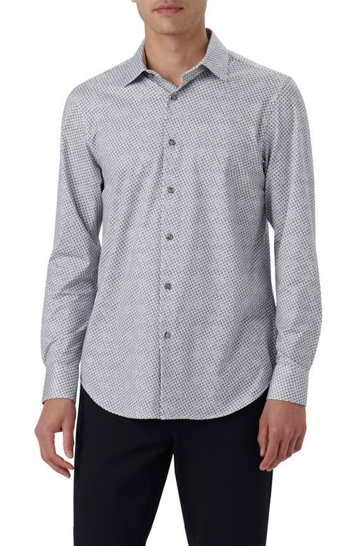 Bugatchi James OoohCotton Mosaic Print Button-Up Shirt Zinc at Nordstrom,