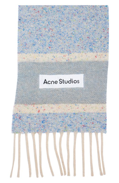 Shop Acne Studios Vonkey Alpaca, Mohair, Wool & Silk Blend Fringe Scarf In Denim Blue