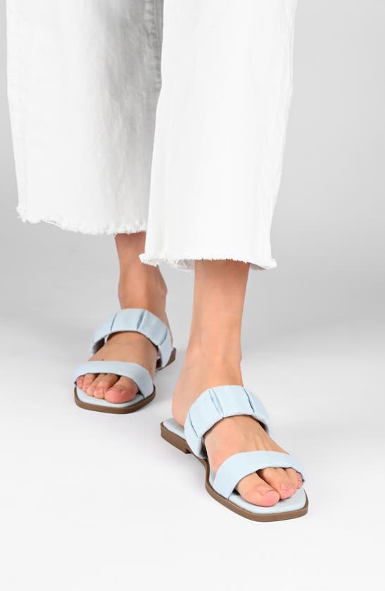 Shop Journee Collection Pegie Flat Slide Sandal In Bone