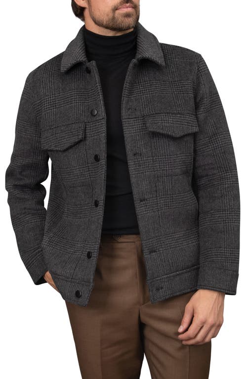 Bagatelle Double Faced Jacket In Charcoal Houndstooth