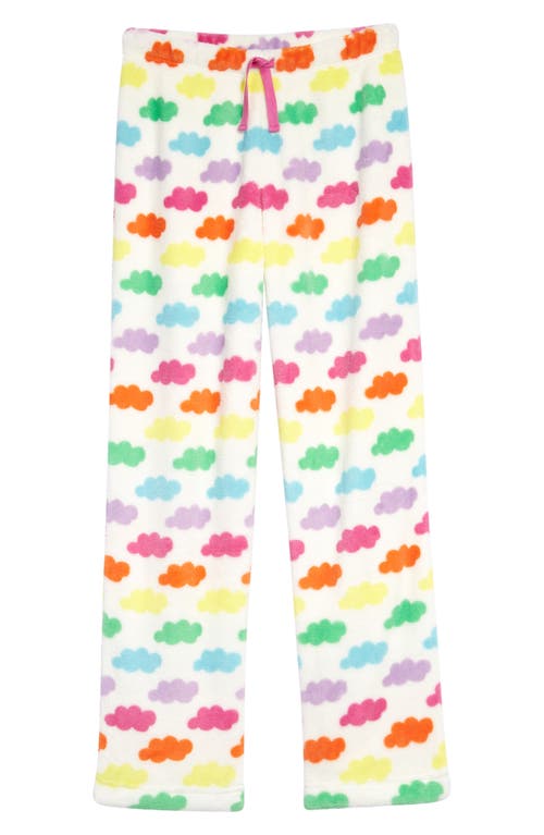 Tucker + Tate Kids' Print Fleece Pants in Ivory Egret Rainbow Clouds