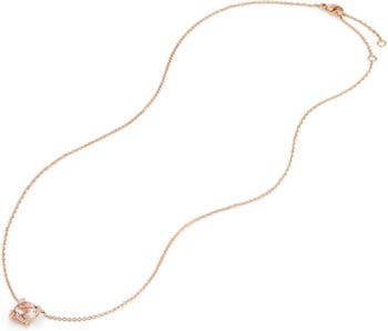 Chatelaine® Heart Pendant Necklace in 18K Rose Gold with Morganite, 8mm