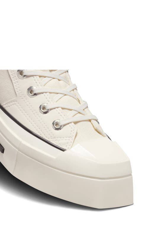 Shop Converse Gender Inclusive Chuck 70 De Luxe Square Toe Platform High Top Sneaker In Egret/black/egret