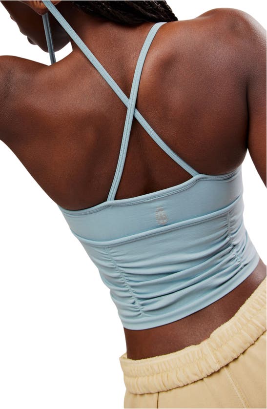 Shop Fp Movement By Free People Shirred Crossback Camisole In Eucalyptus