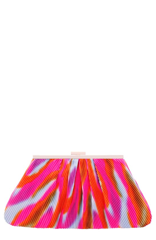 Shop Nina Talie Frame Clutch In Parfait Pink Multi