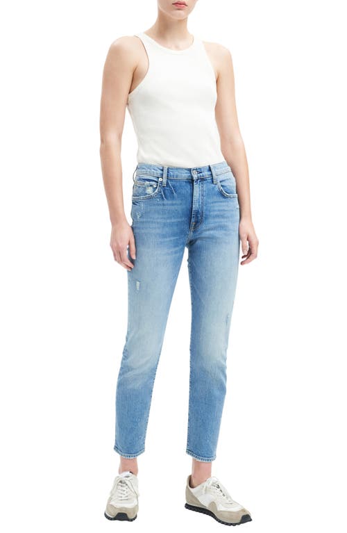 Shop 7 For All Mankind Peggi High Waist Ankle Straight Leg Jeans In Bb Figleaf