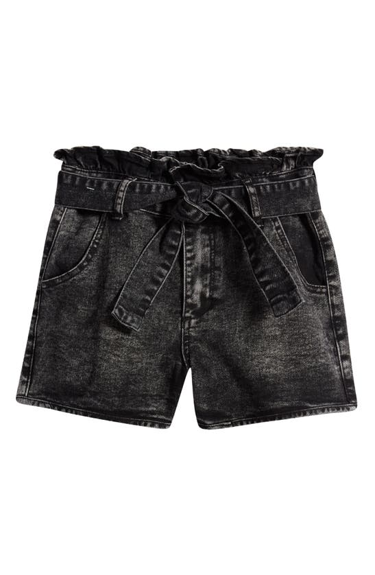 Shop Joe's Kids' Gia Denim Paperbag Shorts In Black Galaxy