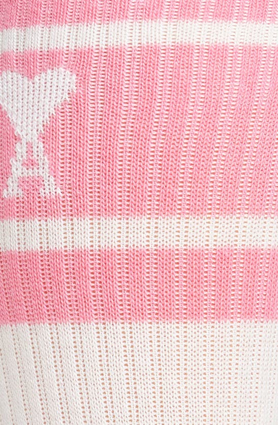 Ami Alexandre Mattiussi Ami De Coeur Logo Stripe Crew Socks In Pink