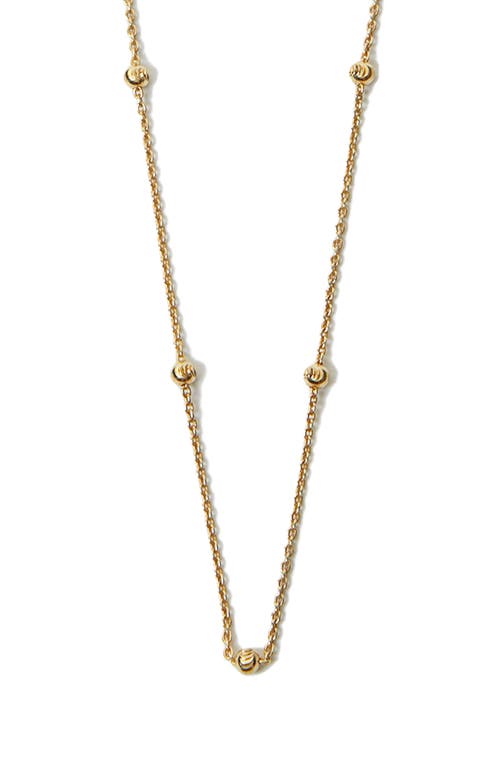 Bead Station Necklace in Gold