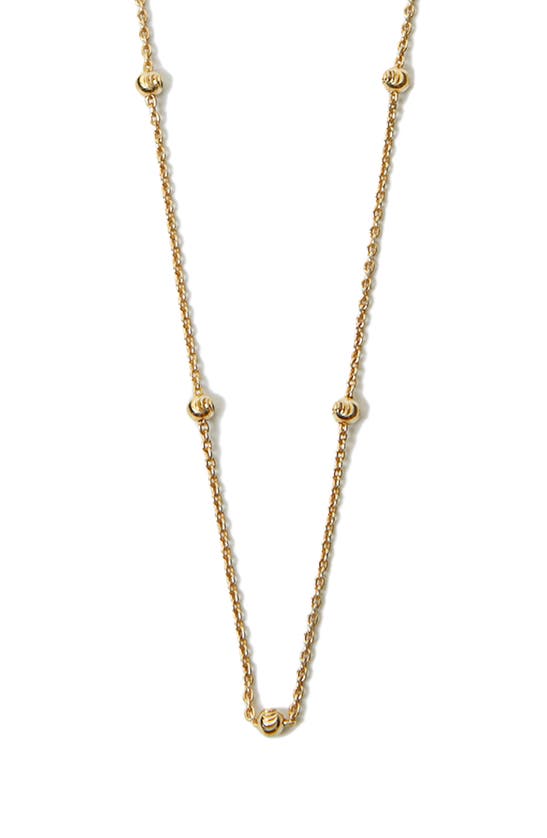 Argento Vivo Sterling Silver Bead Station Necklace In Gold