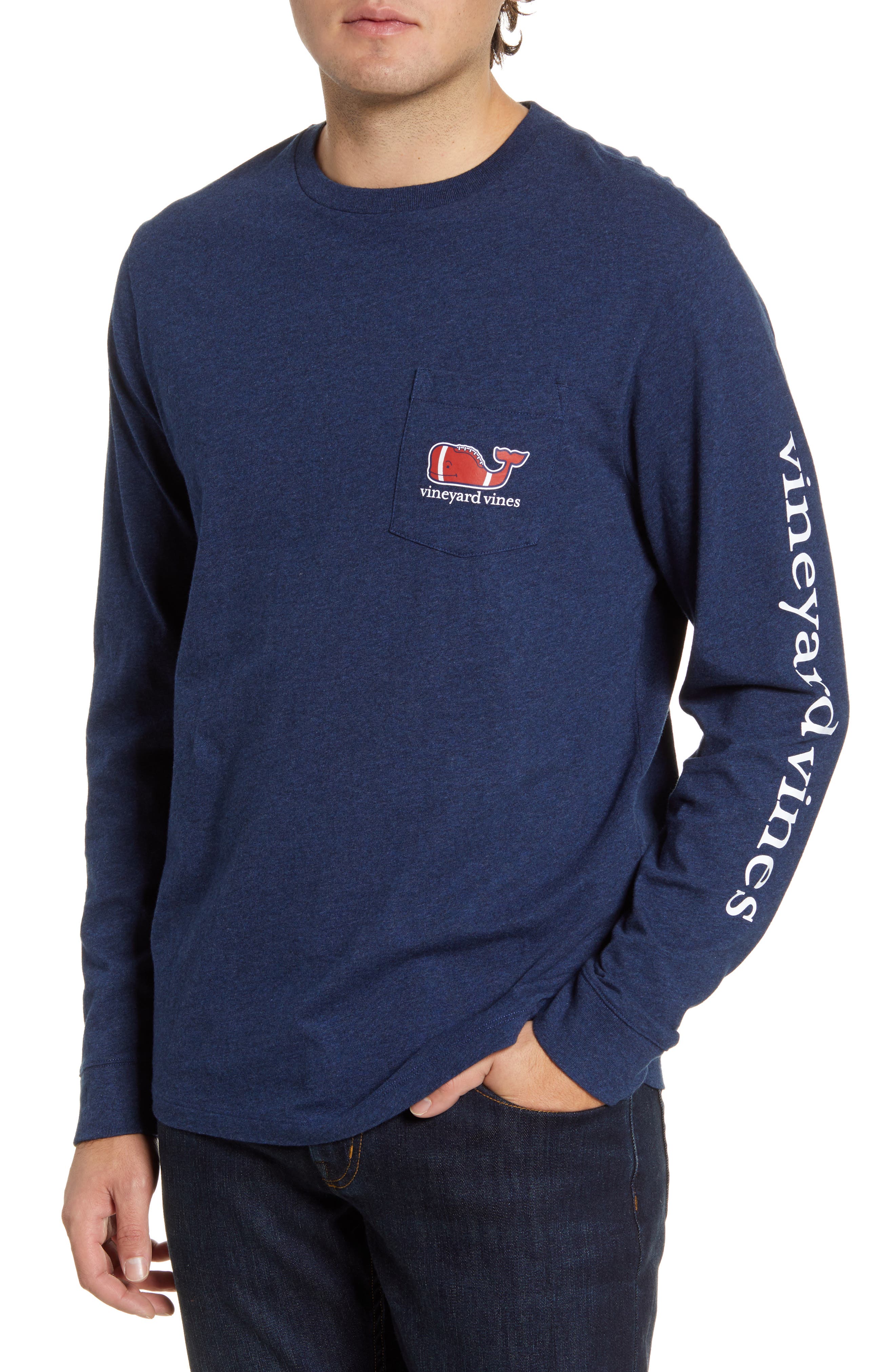 vineyard vines football long sleeve