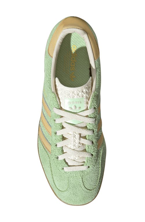 Shop Adidas Originals Adidas Gazelle Indoor Sneaker In Green Spark/almost Yellow