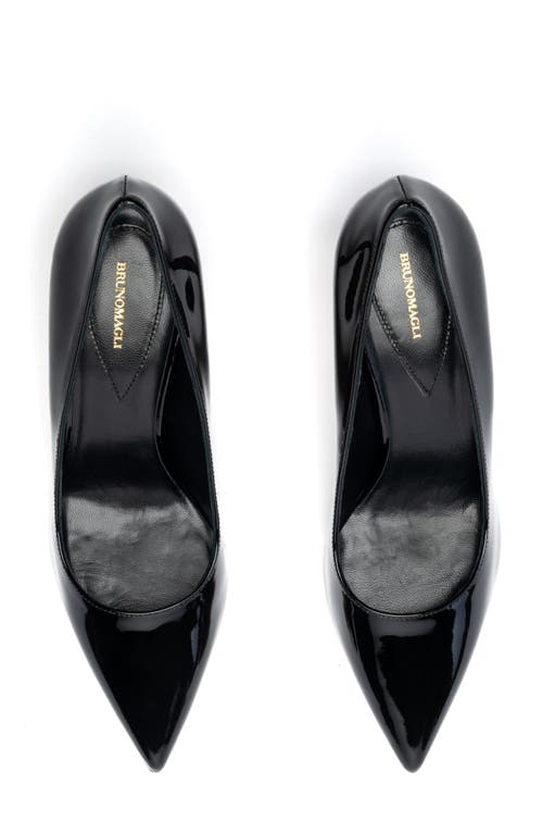 Bruno Magli Tara Pointed Toe Pump In Black Patent