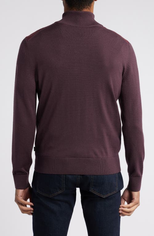 Shop Hugo Boss Boss Dambino Half Zip Virgin Wool Pullover In Open Red