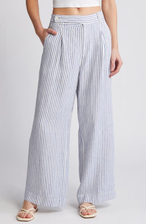Madewell The Harlow Wide Leg Linen Pants in Bluestone at Nordstrom, Size 8