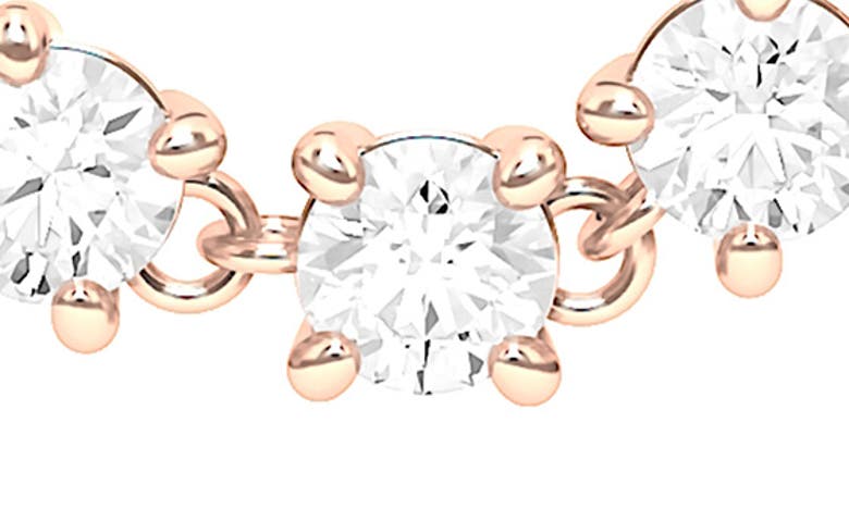 Hautecarat Lab-created Diamond Rope Chain Single Earring With Two Round Studs In 18k Rose Gold