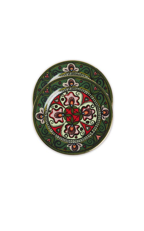 La Doublej Dessert Plates Set Of 2 Abundance Dark Green In Abundance Dark Green