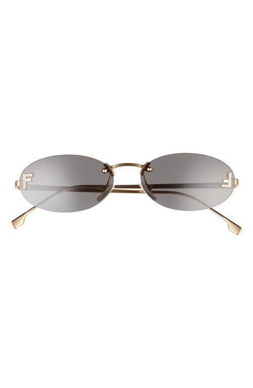 Fendi The  First 54mm Oval Sunglasses In Shiny Endura Gold/smoke