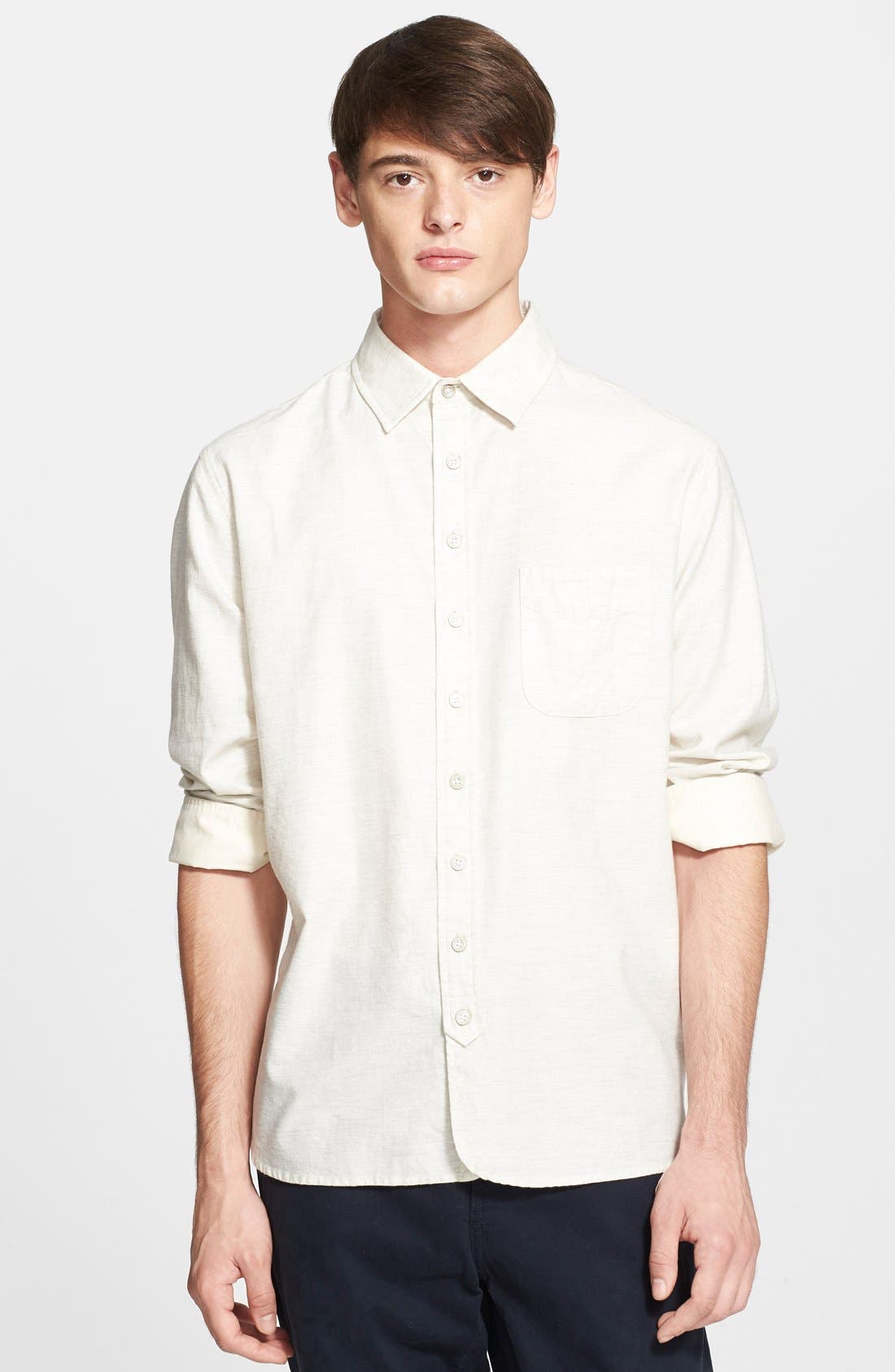 rag & bone Trim Fit Three Quarter Placket Shirt Nordstrom