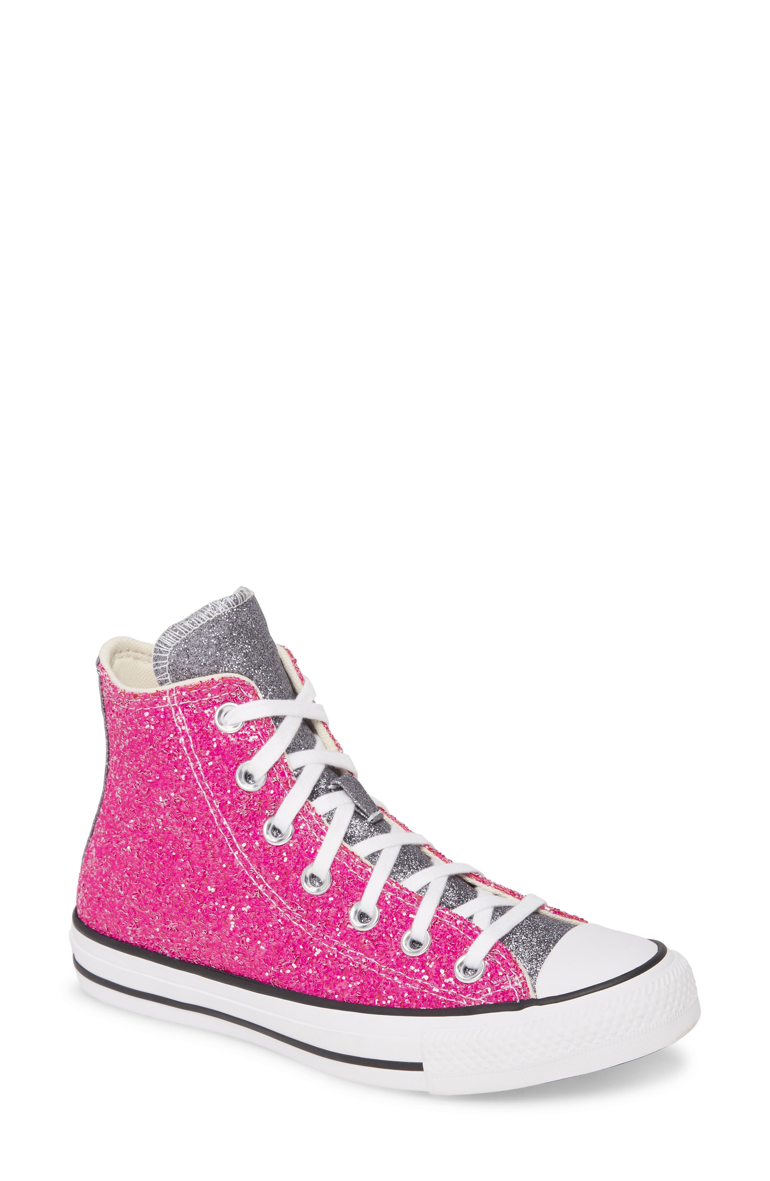 converse pink glitter high tops