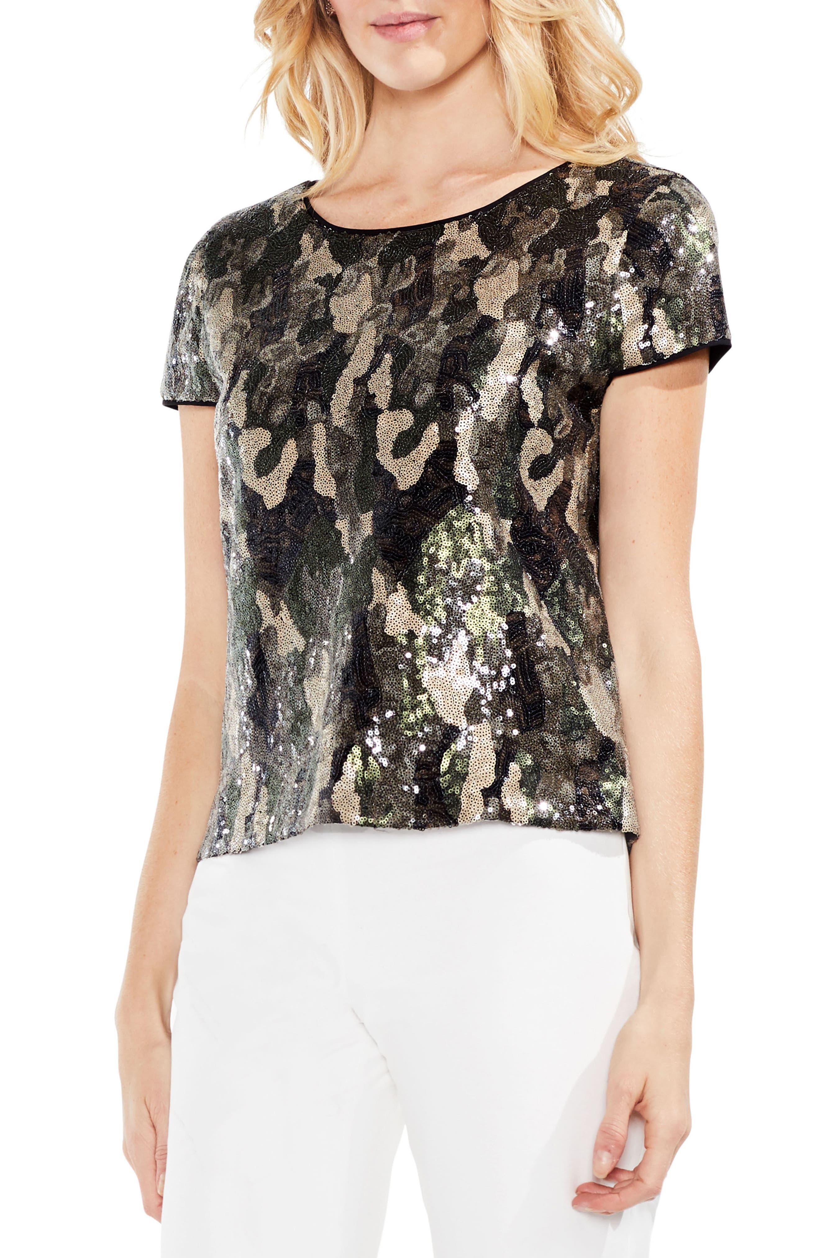 vince camuto sequin top