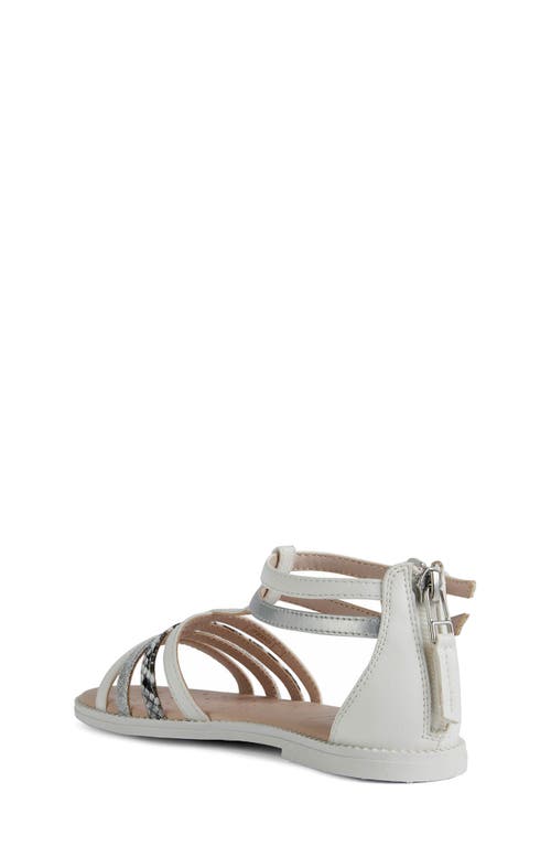 Shop Geox Karly Sandal In White/silver