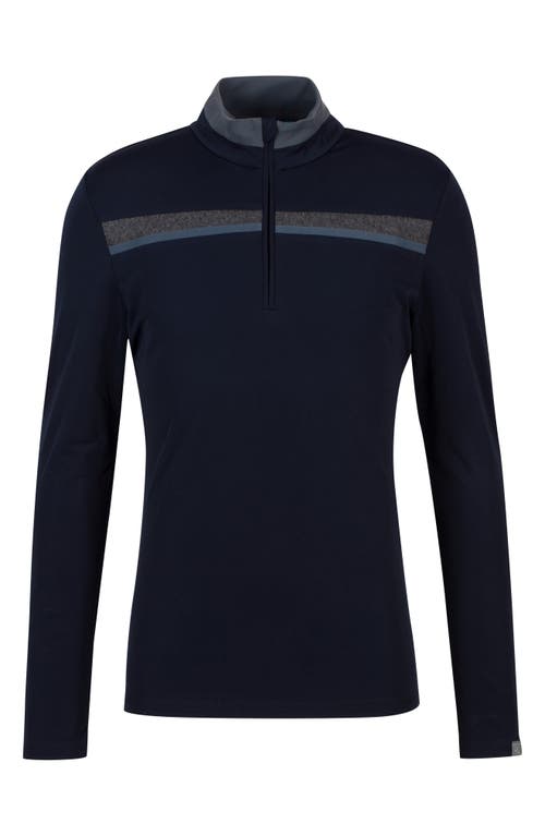 Hunt Water Resistant Half Zip Midlayer Pullover in Blue Supernova
