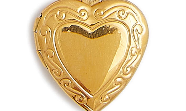 Shop Petit Moments Heart Locket Necklace In Gold