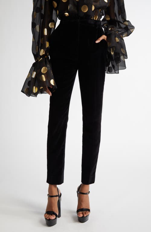 Shop Dolce & Gabbana Dolce&gabbana Tailored Velveteen Tuxedo Pants In N0000 Nero