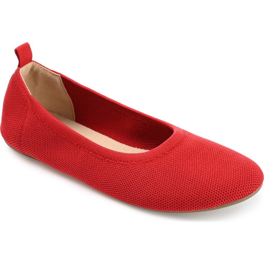 Journee Collection Collection Women's Tru Comfort Foam Wide Width Jersie Foldable Flat In Red