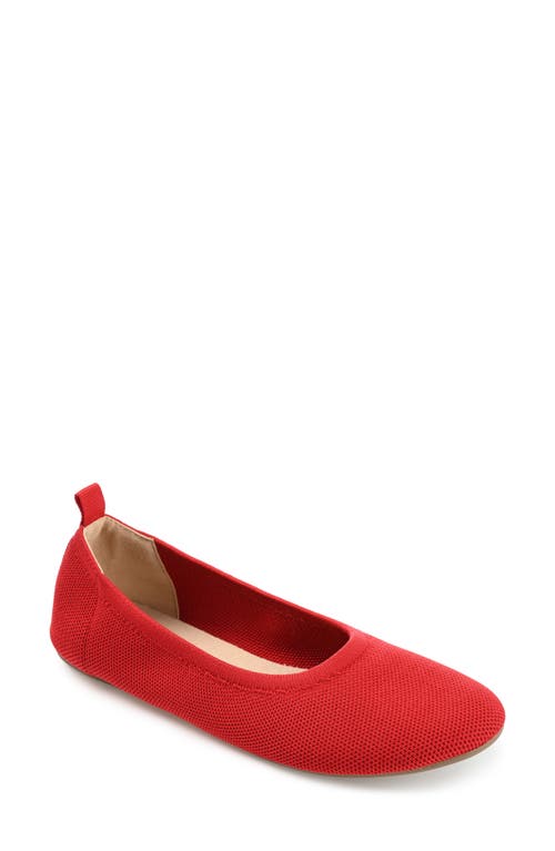 Journee Collection Jersie Knit Ballet Flat In Red