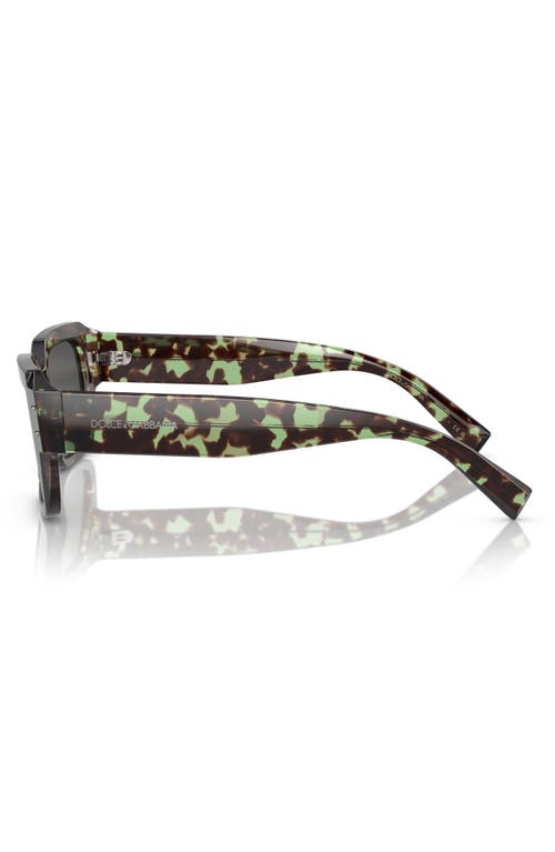 Shop Dolce & Gabbana Dolce&gabbana 56mm Rectangular Sunglasses In Lime Havana