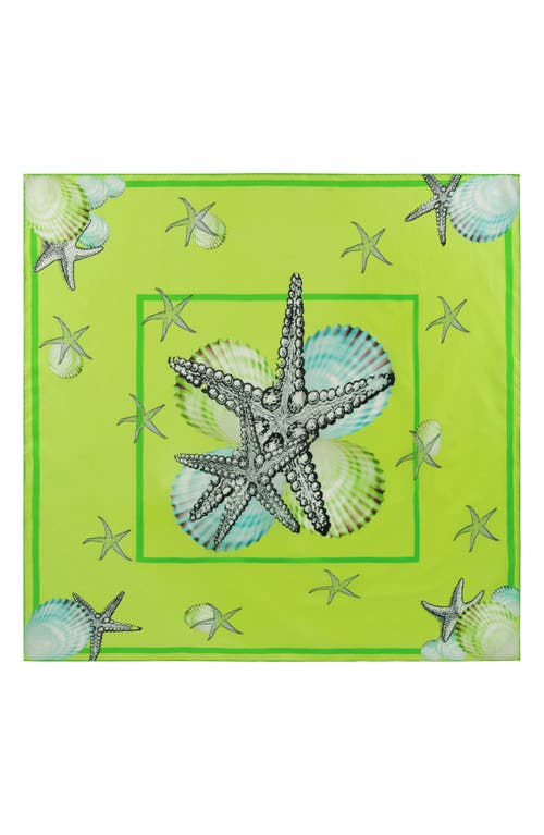 Bien Abyé Fluorescent Shells Silk Scarf in Green