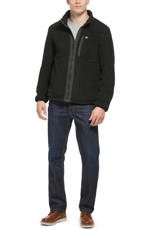 Shop Dockers ® Faux Shearling Zip Front Jacket In Black