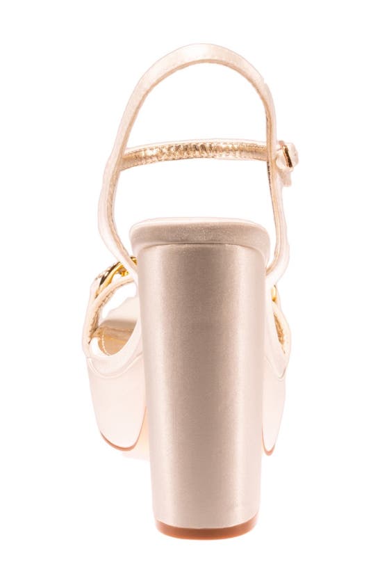 Lady Couture Women's Dance Rhinestone Chain Platform Sandals In Ivory