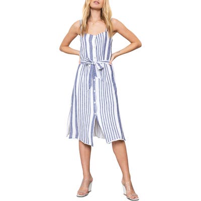Rails Clement Tie Waist Linen Blend Sundress, Blue