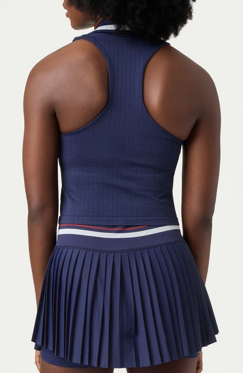 Shop Fila Challenger Sleeveless Rib Polo In Navy/gardenia